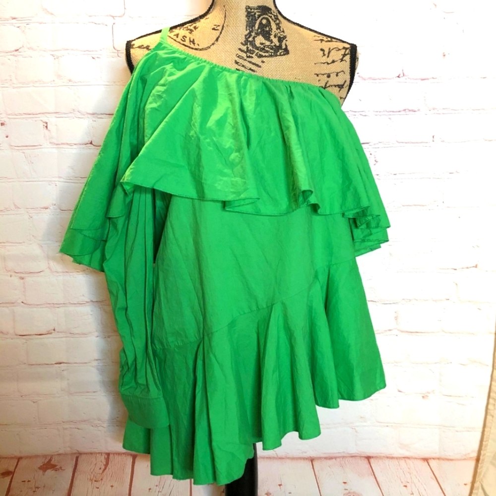 JJ'S Fairyland One-Shoulder Ruffle Asymmetrical Top